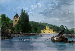 Bisham apátság. (metszet, 1850 körül) alkotó: English School