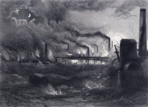 Black Country, Bilston közelében, Staffordshire, a "Staffordshire and Warwickshire Past and Present" című könyvből, írta John Alfred Langford alkotó: English School