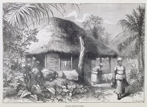 Black Habitations, Samuel Hazard „Santo Domingo múltja és jelene” című könyvéből, pub. 1873-ban (metszet) alkotó: English School