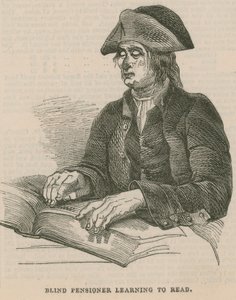 Vak nyugdíjas olvasni tanul (metszet) alkotó: English School