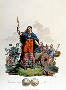 Boadicea, az Iceni királynője, tervezte C.H.S., metszett Richard Havell, idősebb, megjelent 1815 (akvatinta) alkotó: English School