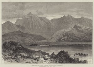 Bodeen-csúcs és Madzai falu, Khoorum-völgy, Afganisztán (metszet) alkotó: English School