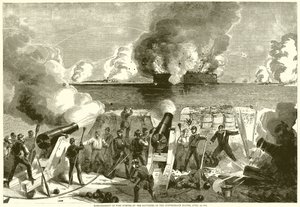 Fort Sumter bombázása a Konföderációs Államok ütegei által, 1861. április 13. alkotó: English School