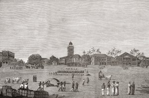 Bombay Green, Dél-Mumbai, India 1767-ben, J. R. Green „A Short History of the English People” című művéből, 1893-ban alkotó: English School