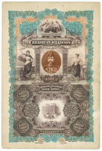 Bradbury Wilkinson & Co, bankjegyek tervezői és gravírozói alkotó: English School