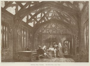 Bramhall Hall, Cheshire, The Dining Hall (litho) alkotó: English School