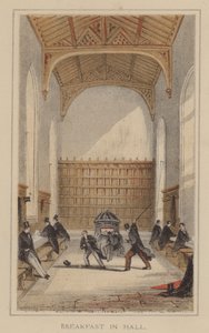 Reggeli a csarnokban (színes litográfia) alkotó: English School