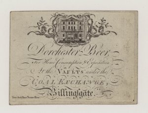 Brewer, Dorchester Beer, kereskedelmi kártya alkotó: English School