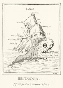 Britannia, Anglia térképe (metszet) alkotó: English School