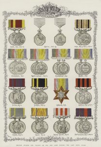 Brit díjak az elmúlt ötven év tengeren és szárazföldön való vitézségéért (chromolitho) alkotó: English School