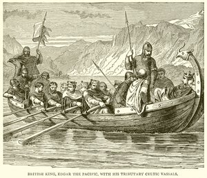 Brit király, Edgar a Pacific, mellékági kelta vazallusaival alkotó: English School