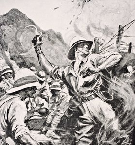 W.T. Forshaw VC brit hadnagy a „The War Illustrated Album deLuxe” című albumából, 1916-ban Londonban alkotó: English School