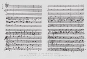Brit nemzeti himnusz, a Drury Lane Színházban előadva alkotó: English School