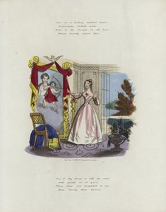 Brit Valentin kártya egy tükörbe néző nő képével alkotó: English School