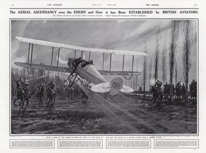 Brit repülőgép megszökik egy német járőr elől, I. világháború, Belgium alkotó: English School