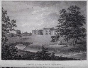 Brough Hall Yorkshire-ben, Sir John Lawson székhelye (metszet) alkotó: English School