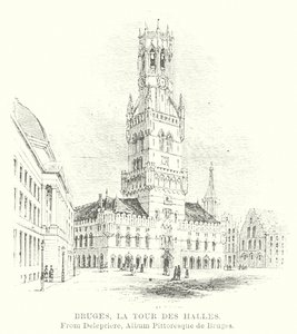 Brugge, A Halles-torony (metszet) alkotó: English School