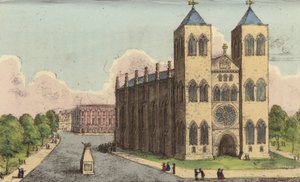 Brunswick katedrális, Németország, IV. György király elhidegült felesége, Karolina királynő végső nyughelye (színes metszet) alkotó: English School