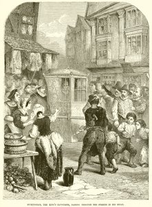 Buckingham, a király kedvence, szedánjával halad az utcákon alkotó: English School