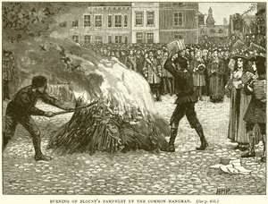 Burning of Blounts Pamflet a közönséges hóhértól alkotó: English School
