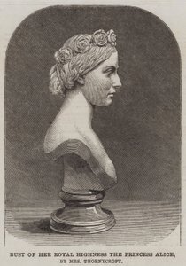 Ő Királyi Felsége, Alice hercegnő mellszobra, Mrs. Thornycroft (metszet) alkotó: English School