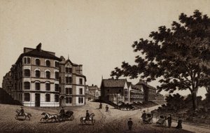 Buxton: Burlington Hotel és Broadwalk (litho) alkotó: English School