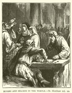 Vevők és eladók a templomban, Szent Máté, xxi alkotó: English School