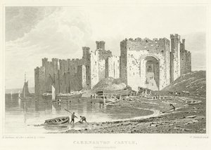 Caernarvon kastély, Caernarvonshire (metszet) alkotó: English School