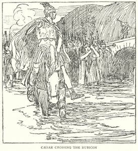 Caesar átlépi a Rubicont (litográfia) alkotó: English School