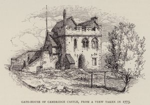 Cambridge: Cambridge-i kastély kapuháza, 1773-ban készült kilátásból (rézkarc) alkotó: English School