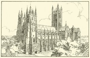 Canterbury katedrális (tinta papíron) alkotó: English School