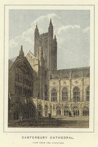 Canterbury katedrális, kilátás a kolostorból alkotó: English School