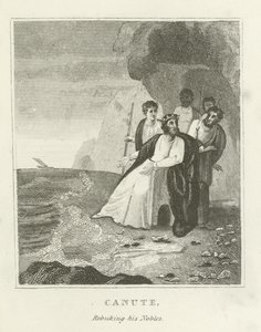Canute, megdorgálva nemeseit alkotó: English School