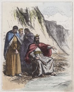 Kánut az udvaroncait feddő (színes metszet) alkotó: English School