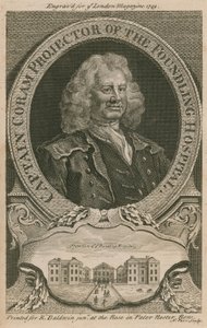 Coram kapitány, a Foundling Kórház kivetítője alkotó: English School