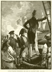 Walpole kapitány elfogja a Duke of Saldanhas hajókat alkotó: English School