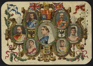 Viktória királynő 1887-es jubileumát ünneplő kártya alkotó: English School