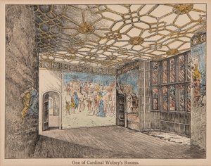 Wolsey bíboros szobái (kézzel színezett litó) alkotó: English School