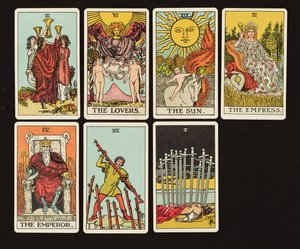 Kártyák egy Tarot készletből, 1809 körül (kézzel színezett litho) alkotó: English School