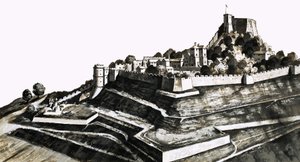 Carisbrooke kastély a Wight-szigeten alkotó: English School