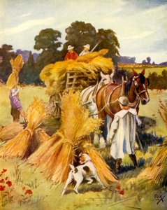 Carting the Corn (színes litho) alkotó: English School
