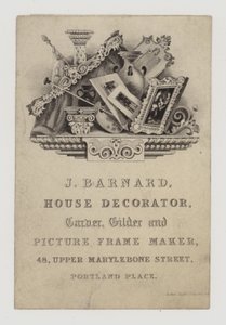 Carvers and Gilders, J Barnard, kereskedelmi kártya alkotó: English School