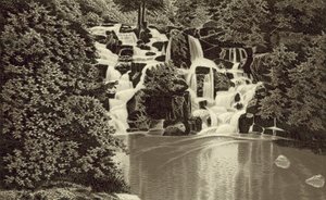 Cascade, Virginia Water (litho) alkotó: English School