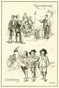 Cavaliers és Roundheads (tinta papíron) alkotó: English School