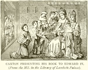 Caxton bemutatja könyvét Edward IV alkotó: English School
