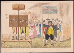 Cecil Wray a Pillory-ban The Rights of the Commons, pub. 1784 (kézzel színezett metszet) alkotó: English School