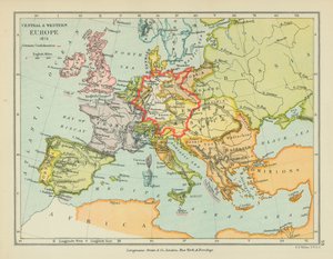 Közép- és Nyugat-Európa (színes litográfia) alkotó: English School