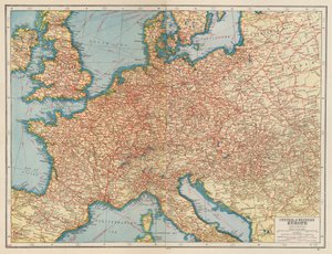 Közép- és Nyugat-Európa, Vasút (színes lithó) alkotó: English School
