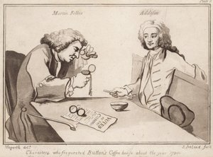 Karakterek, akik gyakran jártak a Buttons Coffee House-ban az 1720-as évekről; Martin Folkes, Addison alkotó: English School