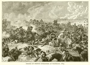 Francia Cuirassiers vádja Waterloo-ban, 1815 alkotó: English School